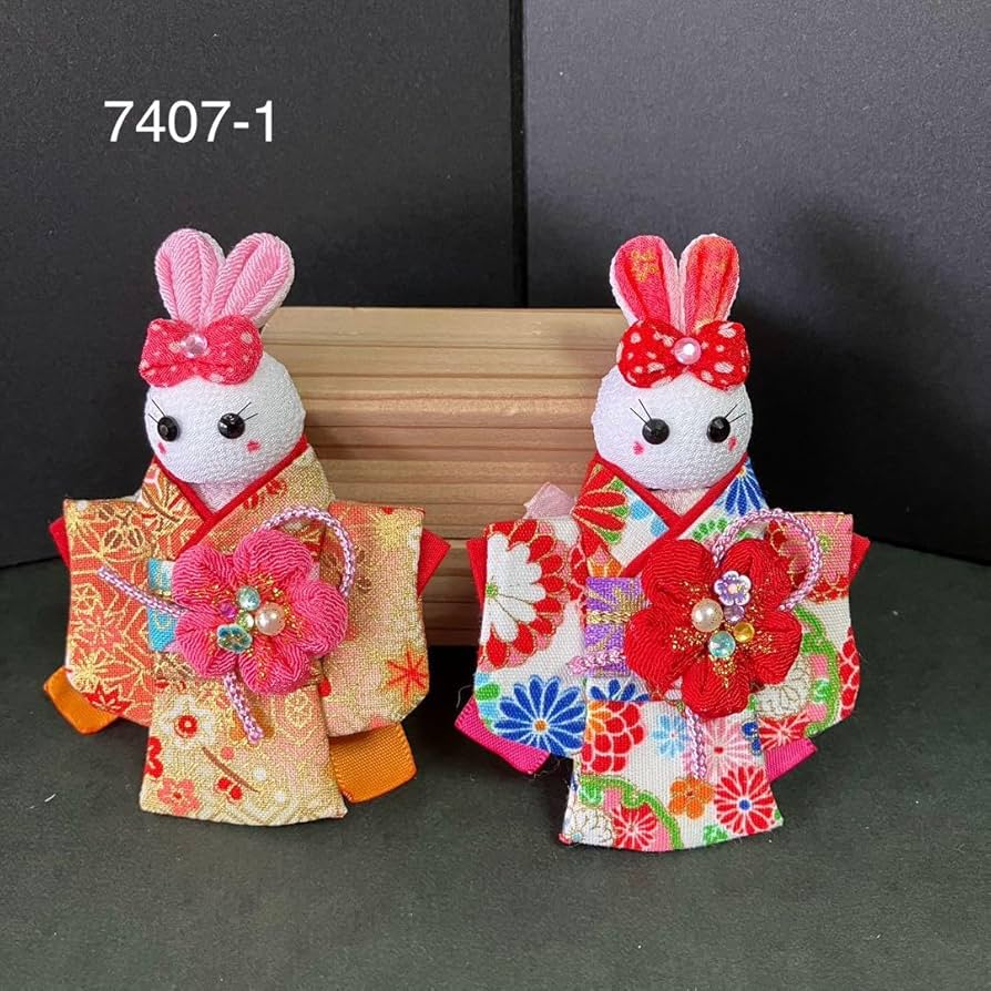 つまみ細工　うさぎの姉妹 Amazon.co.jp: 7407-1 つまみ細工姉妹うさぎちゃん : DIY・工具